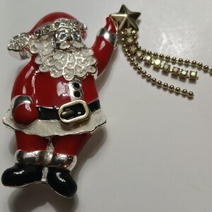 Santa Claus Brooch with Gold Star